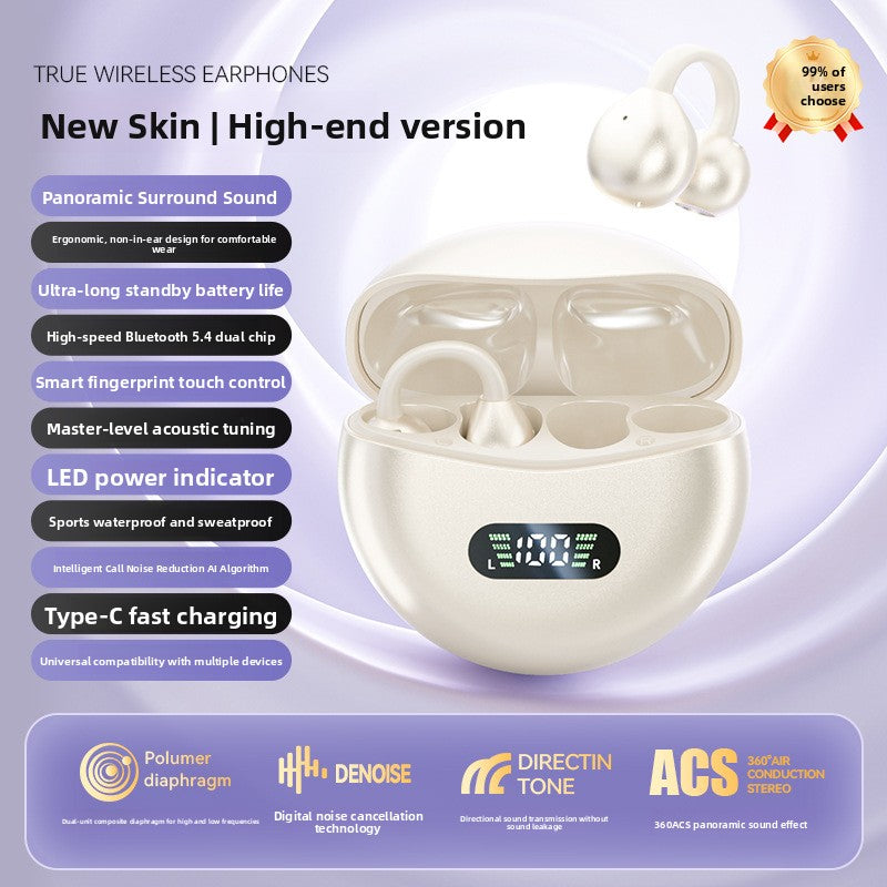 Wireless Clip-On Earphones with Digital Display