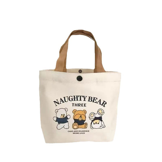 Bear Print Canvas Handbag product image 5