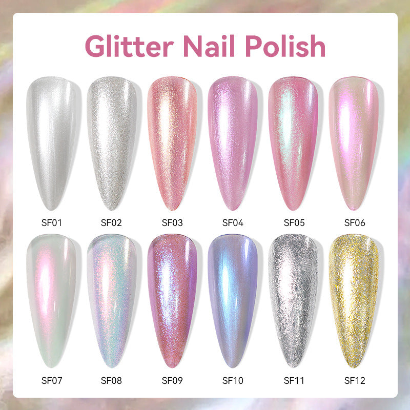 Quick-Dry Metallic High-Color Nail Polish Set 7ml Low Odor Nail Art Lacquer