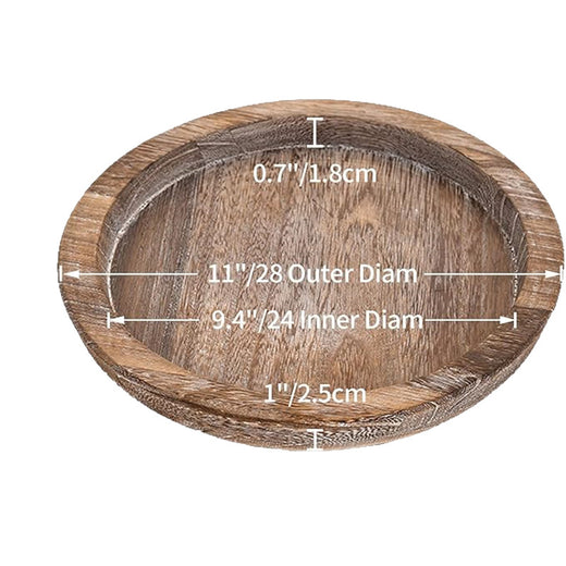 Round Wooden Decorative Tray