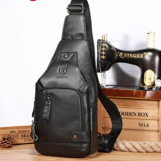 Mens Genuine Leather Crossbody Bag Outdoor Casual Chest Bag product image 4