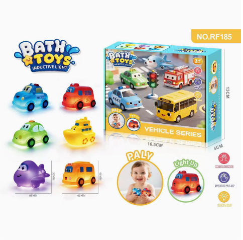 Cute Cartoon Squeeze Vinyl Toy Car Set