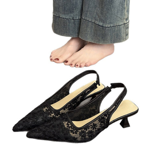 Elegant Pointed Toe Kitten Heel Sandals