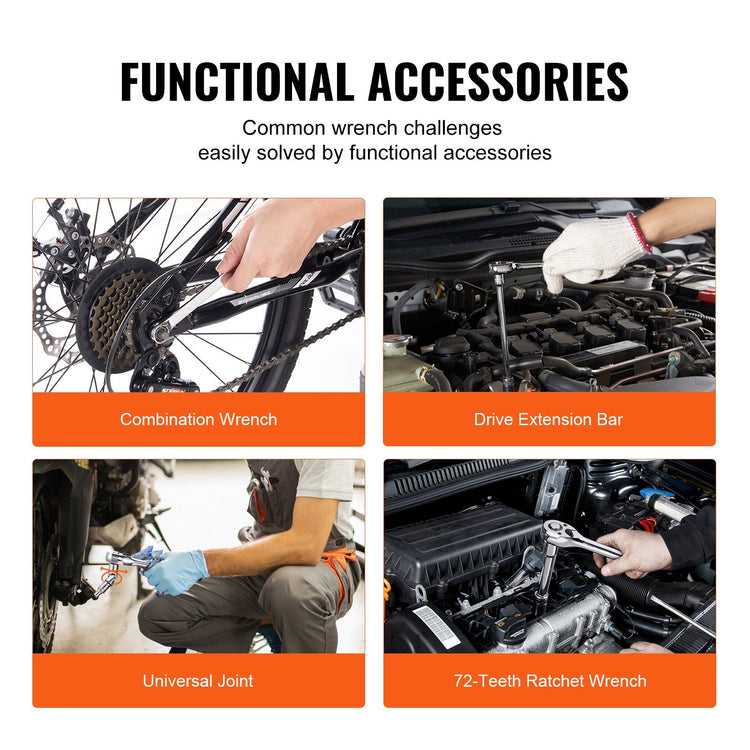 Arbasa 450-Piece Mechanics Tool Set Kit component layout