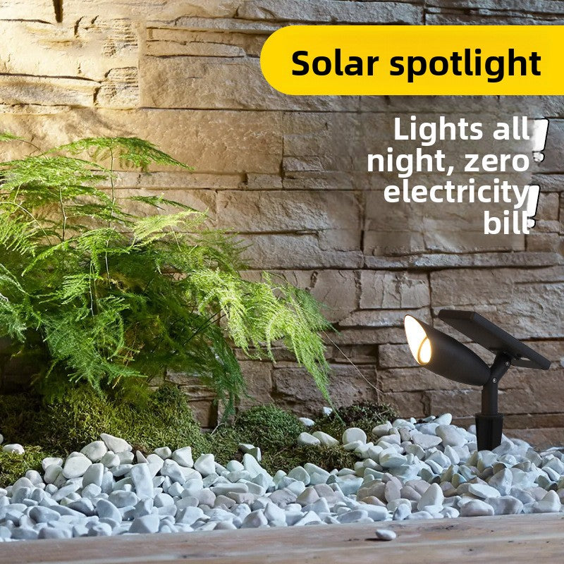 Solar Powered Outdoor Garden Spotlight with Ground Stake