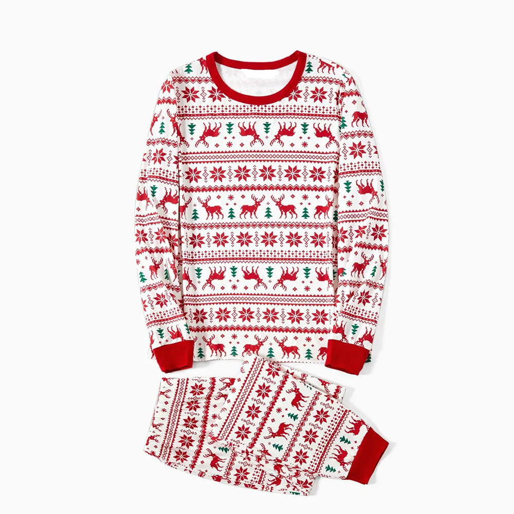 Family Matching Christmas Pajamas Set Soft Cotton Leisure Home Wear