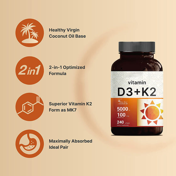 Vitamin D3 and K2 Softgel Capsules product image 2
