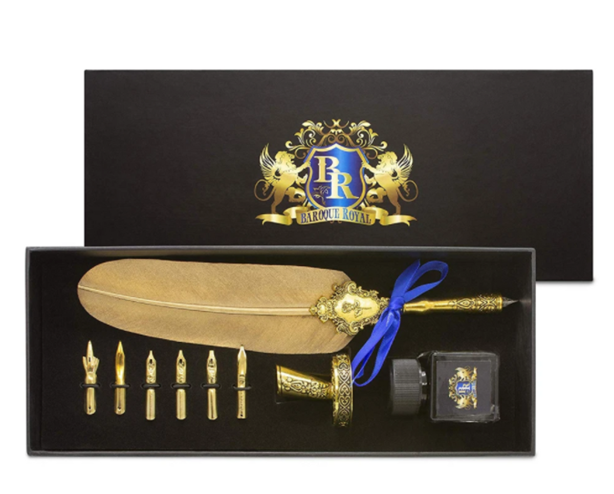 Calligraphy Feather Quill Pen Kit 11-Piece Set