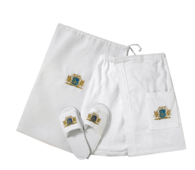 Spa Towel Wrap Kit with Slippers and Travel Bag