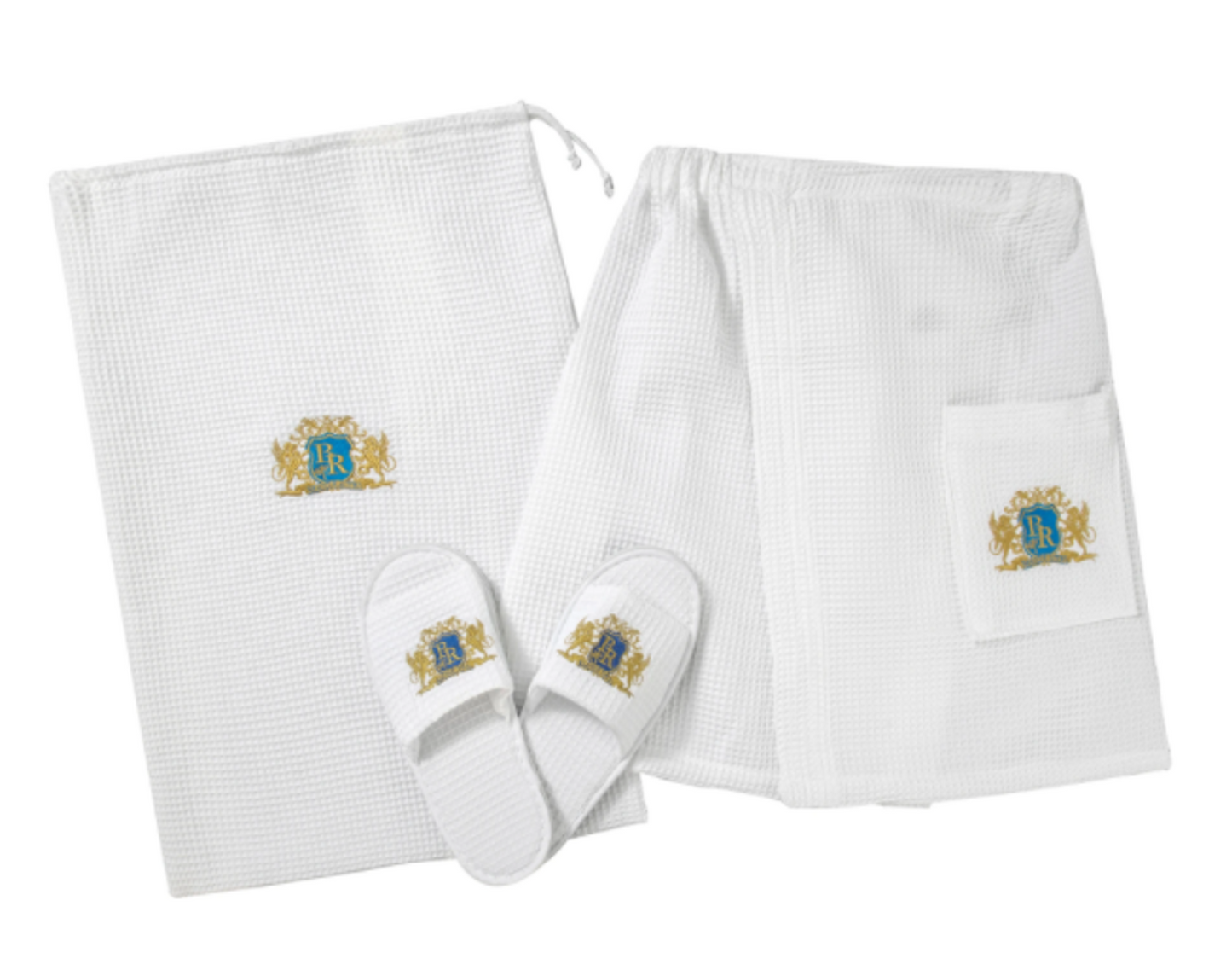 Spa Towel Wrap Kit with Slippers and Travel Bag