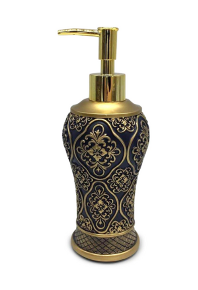 Liquid Soap Dispenser in Blue and Gold