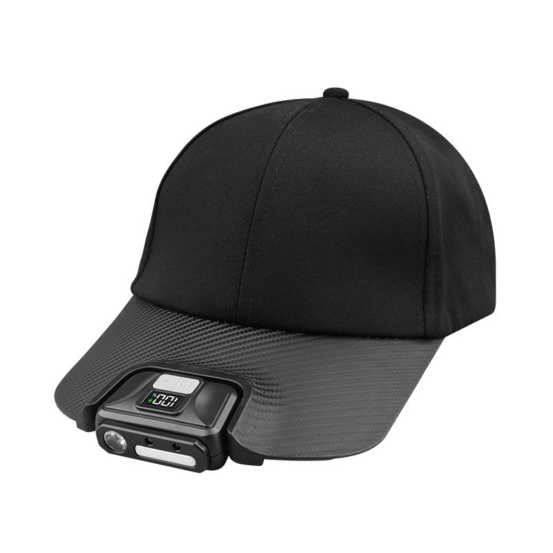 Baseball cap lamp USB charging digital display outdoor induction headlight