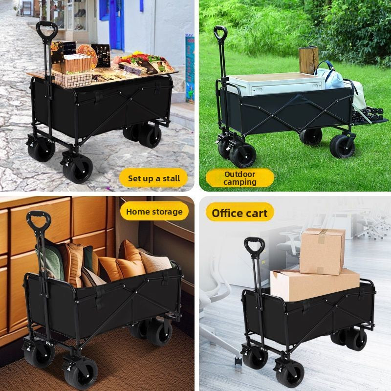 Folding Camping Cart Outdoor Utility Wagon with Table