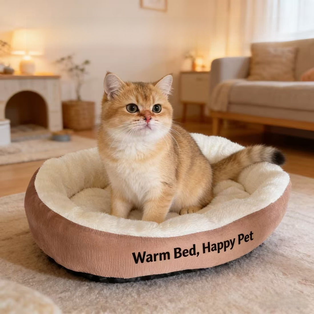 All-Season Reversible Pet Bed, Soft Plush Dog Mat for Kennel and Crate, Machine Washable Comfort Sleeping Pad for Cats and Dogs