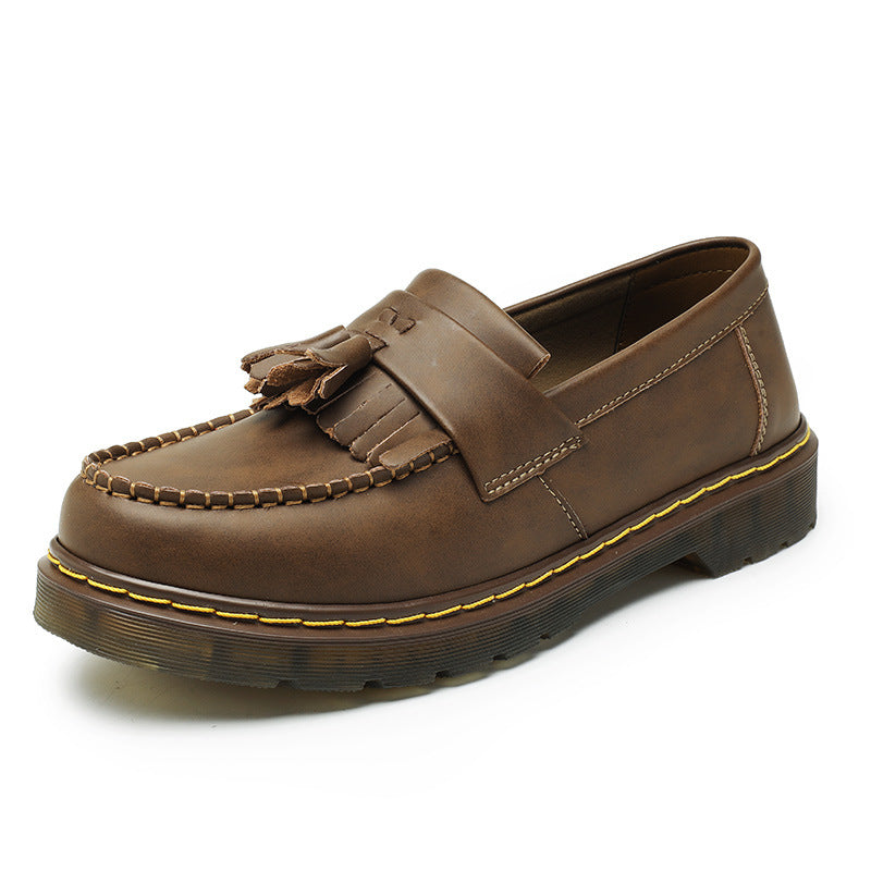 Women Genuine Leather Tassel Loafers
