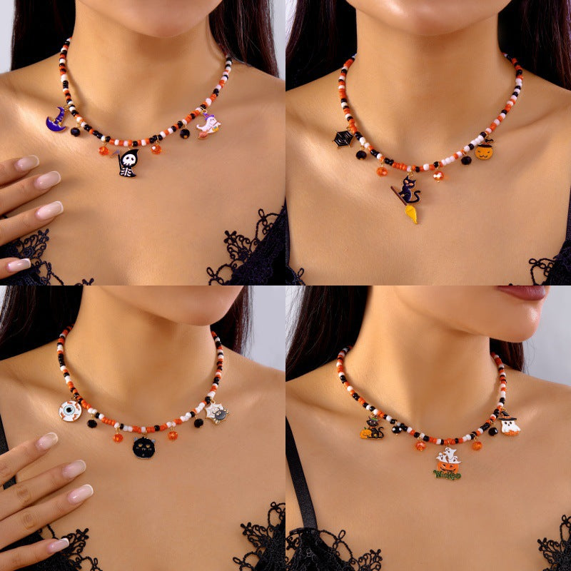 Adjustable Halloween Pumpkin Necklace
