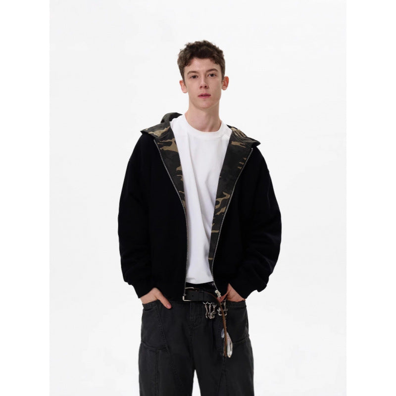 Cardigan Hoodie Men's Retro Loose Casual Couple Jacket