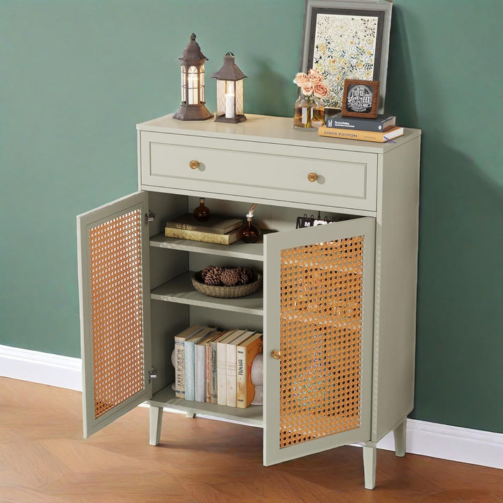 Mint green sideboard buffet cabinet for dining room, front view