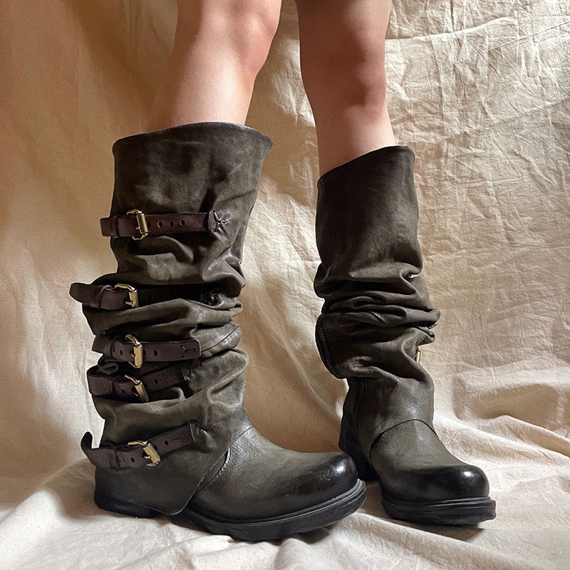 Vintage Belt Buckle Western Boots
