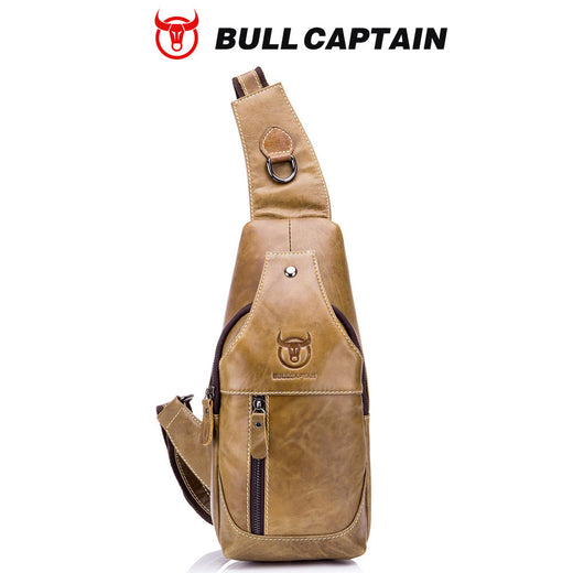 Men's Genuine Leather Shoulder Crossbody Chest Bag