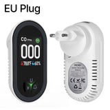 3In1 Carbon Monoxide Detector Plug-In Display with Temperature Humidity Sensor Built-In CO Monitor Alarm Sound Warning