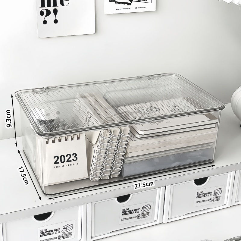 Acrylic Desktop Storage Box with Flip Lid
