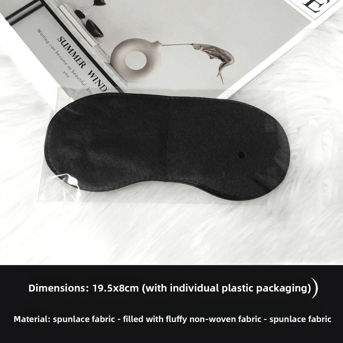 Disposable Polyester Sleep Mask Adjustable Soft Blackout Blindfold for Travel Hotel Nap
