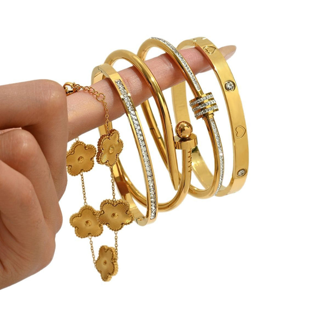 Gold-colored stainless steel bracelet