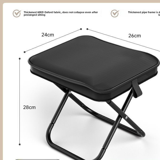 Portable Folding Stool Cherry Print Outdoor Chair