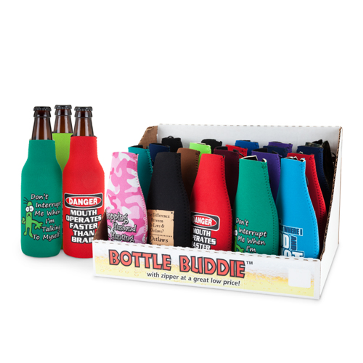 Bottle Buddies Neoprene Zippered Bottle Cooler