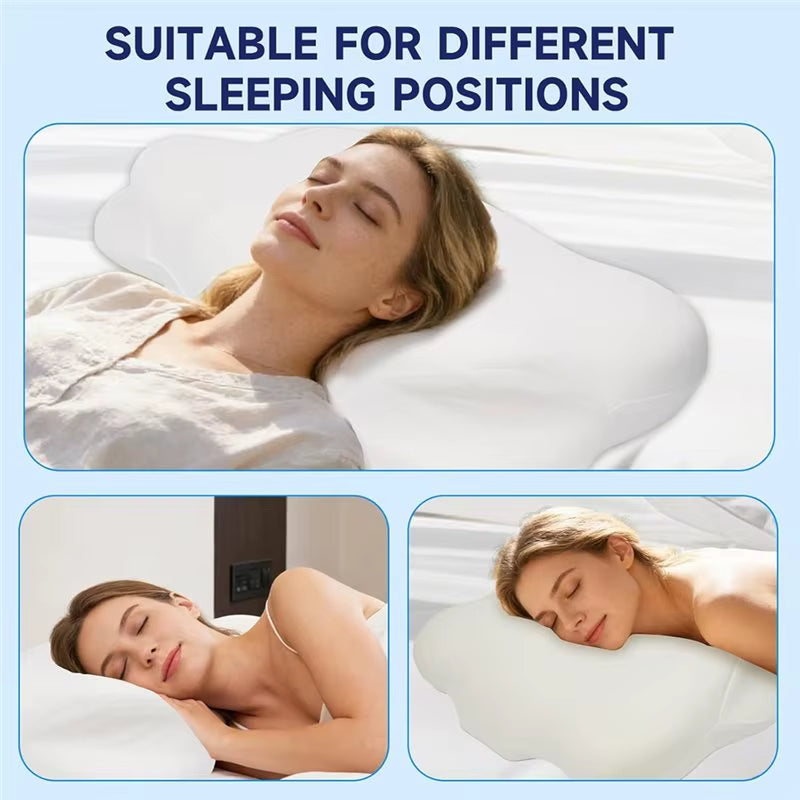 Cloud Pillow - Ergonomic Memory Foam Pillows, Adjustable Cervical Neck Support Pillow with Breathable Pillowcase