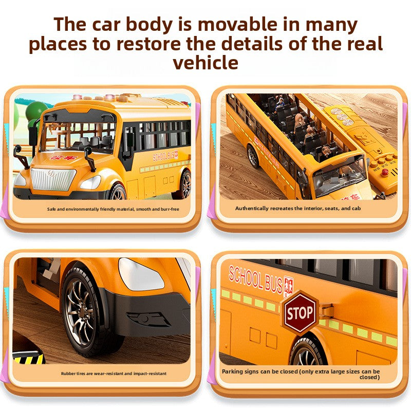 Children Inertial School Bus Toy with Sound and Light