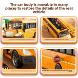 Children Inertial School Bus Toy with Sound and Light