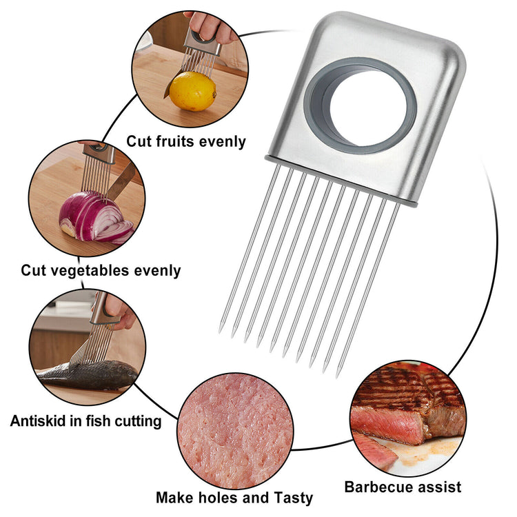 Onion holder slicer in kitchen prep scene