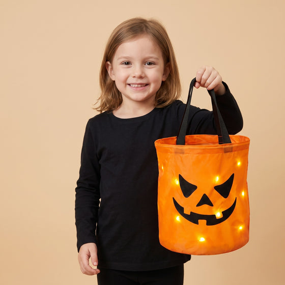 Halloween LED Pumpkin Candy Bucket with Light
