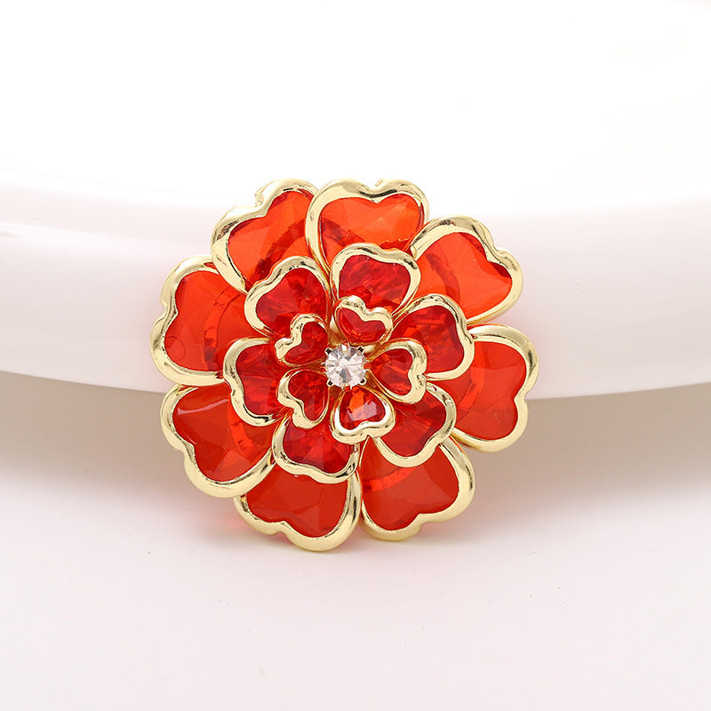 Acrylic Camellia Rhinestone Decoration