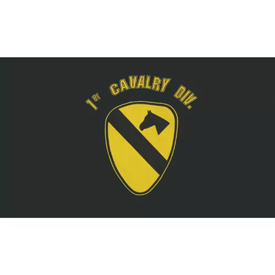 1st Cavalry Flag - 3' x 5' Black