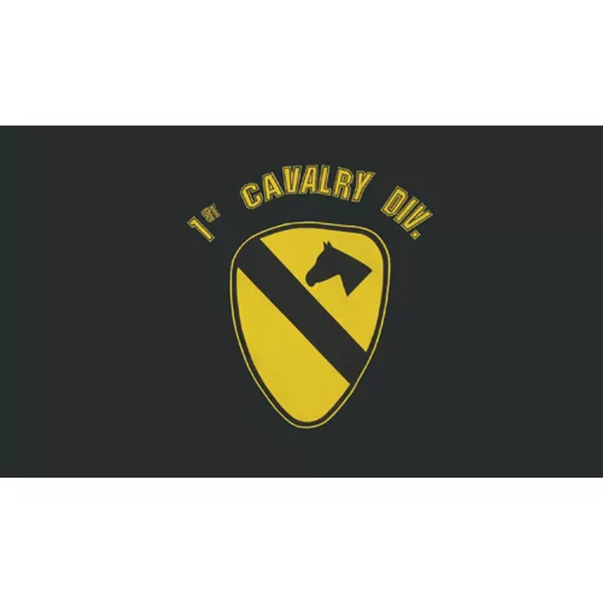 1st Cavalry Flag - 3' x 5' Black
