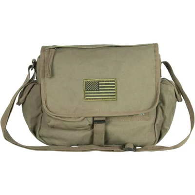 Retro Messenger Bag With USA Emblem