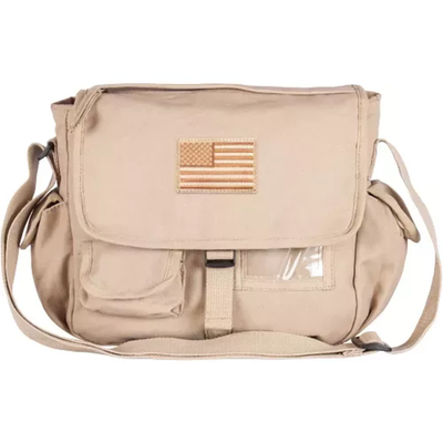 Retro Messenger Bag With USA Emblem