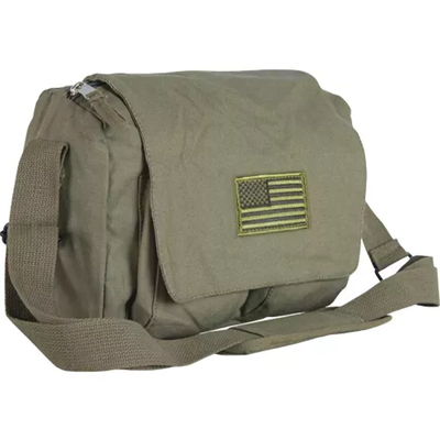 Retro Departure Shoulder Bag With USA Emblem