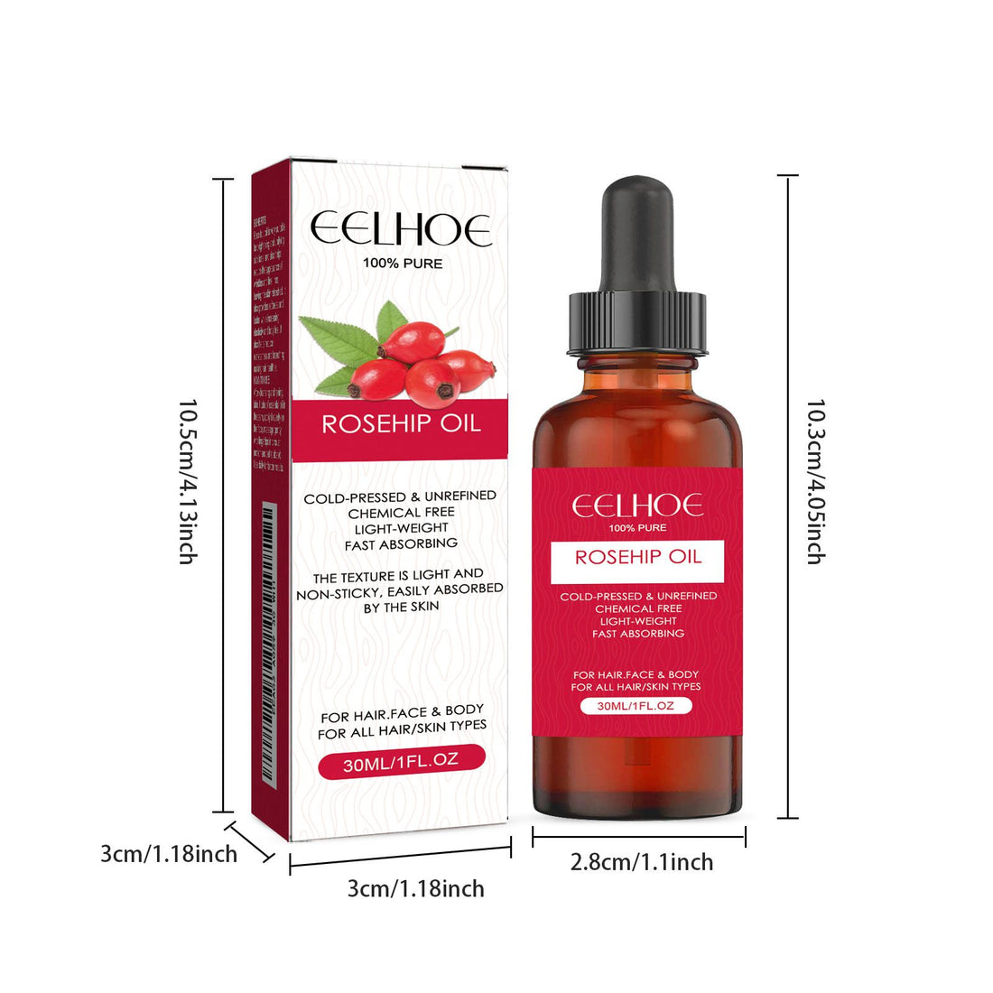 Rosehip oil shown on bathroom vanity