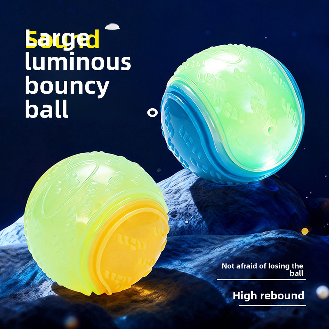 Dog Toy Luminous Sound Rubber Ball Interactive Tour Toy