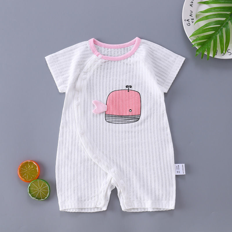 Baby's Short-sleeved Cotton Newborn Body Clothes