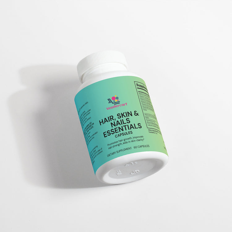 Hair skin nails vitamins packaging back panel