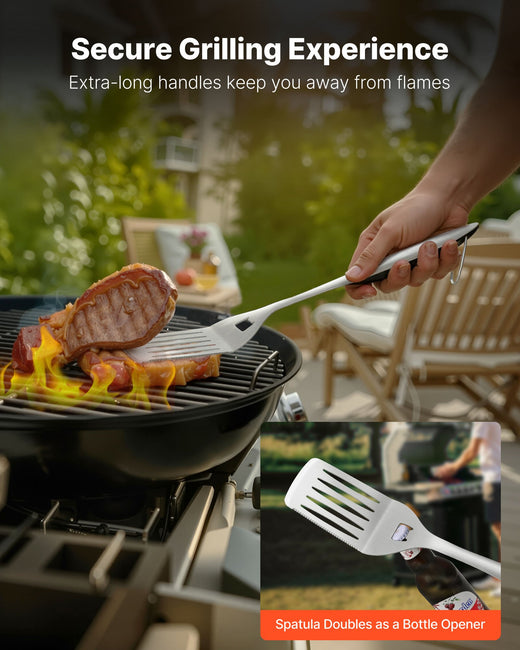 BBQ spatula and tongs close up detail