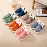 Womens Fleece Lined Cotton Slippers Warm Slip On Home Shoes