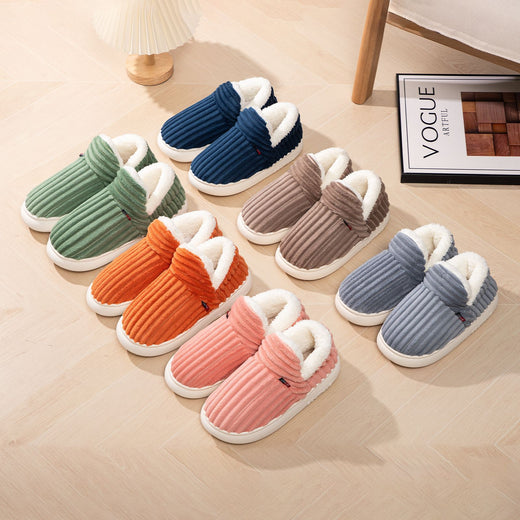 Womens Fleece Lined Cotton Slippers Warm Slip On Home Shoes