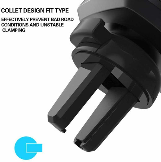 Gravity car mount used for GPS navigation on dashboard vent
