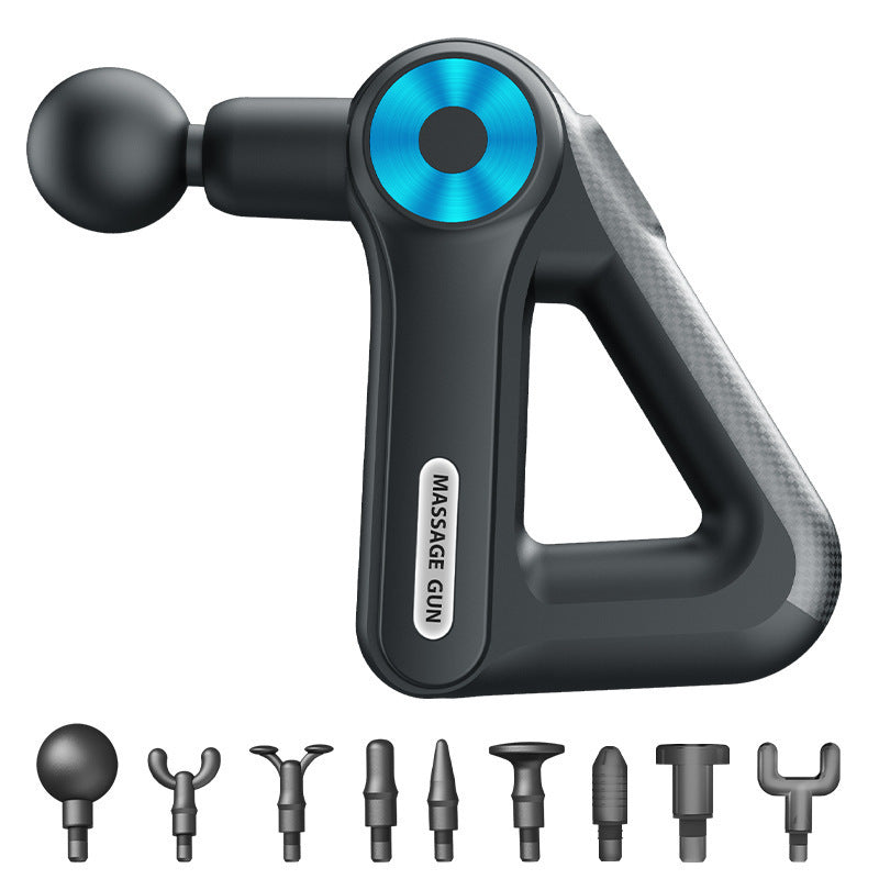 Compact triangular USB rechargeable fascia massage gun with attachments, photo 1
